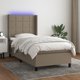vidaXL κρεβάτι continental με στρώμα, ταμπά χρώμα, 90x200 cm, ύφασμα
