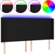 vidaXL Zaglowek do lozka z LED, czarny, 183x16x118/128cm, tkanina