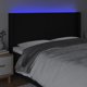 vidaXL Zaglowek do lozka z LED, czarny, 183x16x118/128cm, tkanina