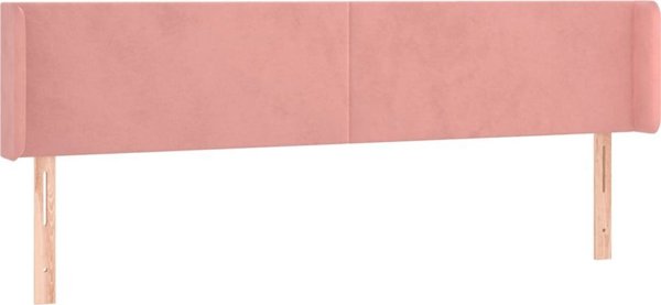 vidaXL Κεφαλάρι Κρεβατιού με LED Ροζ 183x16x78/88 cm Βελούδο