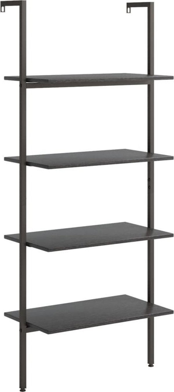 vidaXL Ράφι σκάλας με 4 ράφια, μαύρο, 64x35x152,5 εκ.