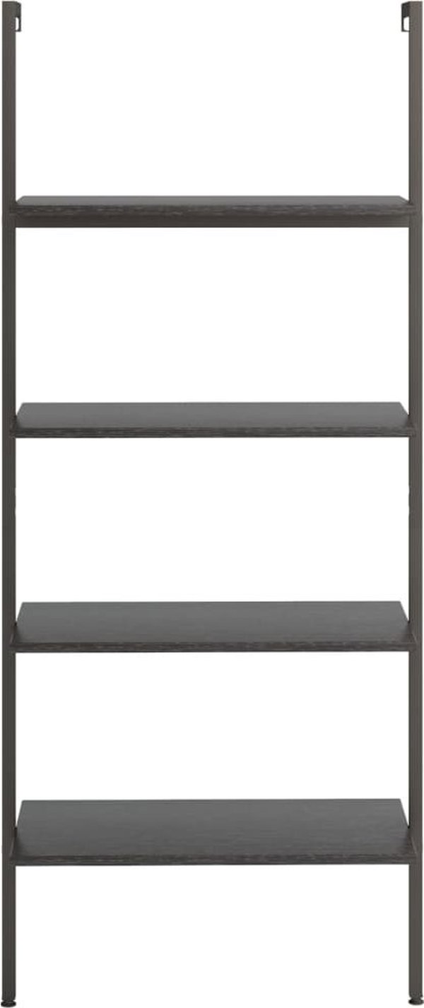 vidaXL Ράφι σκάλας με 4 ράφια, μαύρο, 64x35x152,5 εκ.