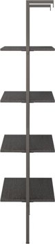 vidaXL Ράφι σκάλας με 4 ράφια, μαύρο, 64x35x152,5 εκ.