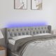 vidaXL Κεφαλάρι κρεβατιού με LED, ανοιχτό γκρι, 163x16x78/88 εκ., ύφασμα