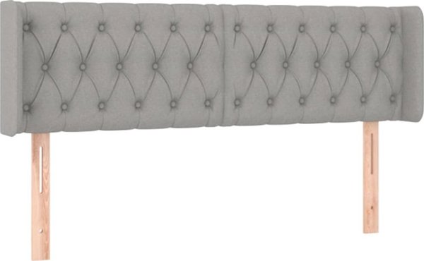 vidaXL Κεφαλάρι κρεβατιού με LED, ανοιχτό γκρι, 163x16x78/88 εκ., ύφασμα