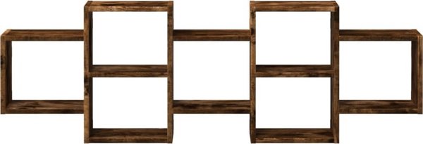 vidaXL Polka scienna, przydymiony dab, 129x18x42 cm