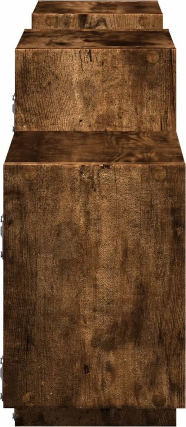 vidaXL Polka scienna, przydymiony dab, 129x18x42 cm