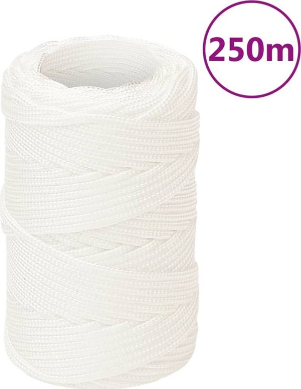vidaXL Θαλασσινό ομοιόμορφο λευκό σχοινί, 2 mm x 250 m, πολυπροπυλένιο