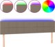 vidaXL Κεφαλάρι κρεβατιού με φωτισμό LED, ταμπά, 180x5x78/88 εκ, ύφασμα