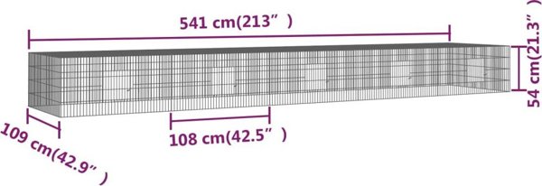 vidaXL Klatka dla krolika, 5 paneli, 541x109x54 cm, zelazo
