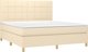 vidaXL Κρεβάτι Continental με στρώμα, κρεμ, 160x200 εκ., ύφασμα