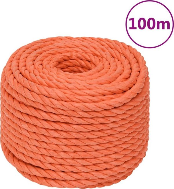 vidaXL Linka robocza, πορτοκαλί, 20 mm, 100 m, πολυπροπυλένιο