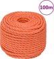 vidaXL Linka robocza, πορτοκαλί, 20 mm, 100 m, πολυπροπυλένιο