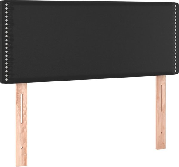 vidaXL Κρεβάτι Continental με στρώμα, μαύρο, δερματίνη 90x200 εκ.