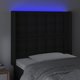 vidaXL Προσκέφαλο κρεβατιού με LED, μαύρο, 93x16x118/128 εκ., συνθετικό δέρμα