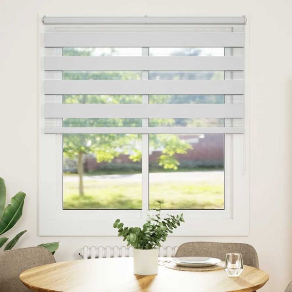 vidaXL Ρόλερ zebra λευκό με ύφασμα πλάτους 130,9 cm