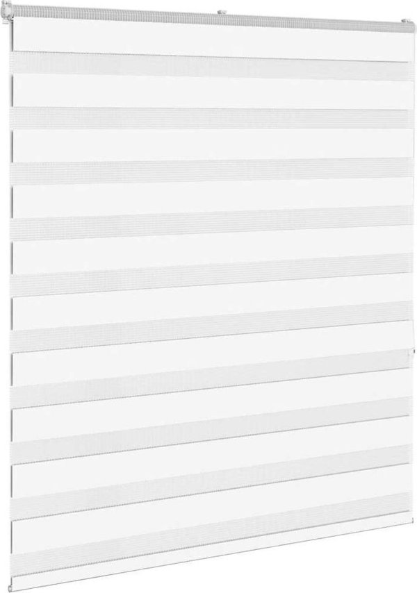 vidaXL Ρόλερ zebra λευκό με ύφασμα πλάτους 130,9 cm