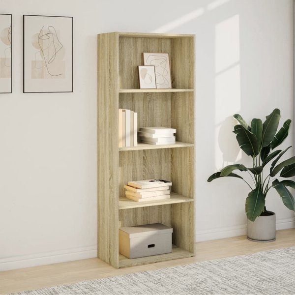 vidaXL Regal na ksiazki, dab sonoma, 60x30x152 cm