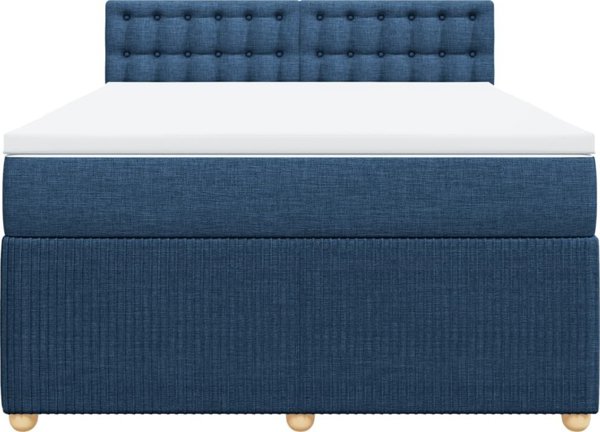 vidaXL Κρεβάτι Continental με στρώμα, μπλε, ύφασμα 160x200 εκ.