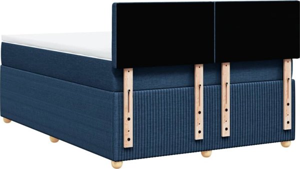 vidaXL Κρεβάτι Continental με στρώμα, μπλε, ύφασμα 160x200 εκ.