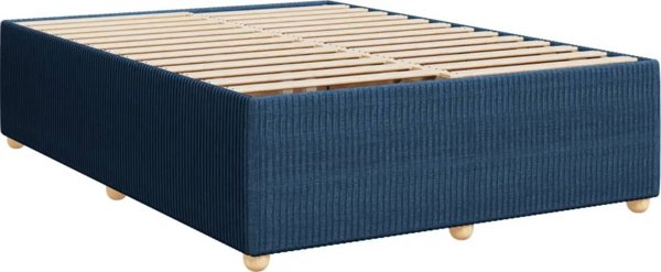 vidaXL Κρεβάτι Continental με στρώμα, μπλε, ύφασμα 160x200 εκ.