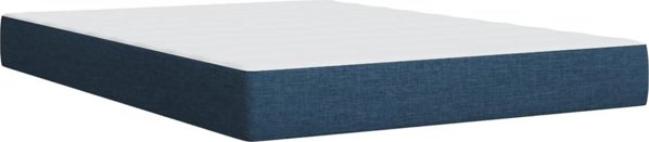 vidaXL Κρεβάτι Continental με στρώμα, μπλε, ύφασμα 160x200 εκ.