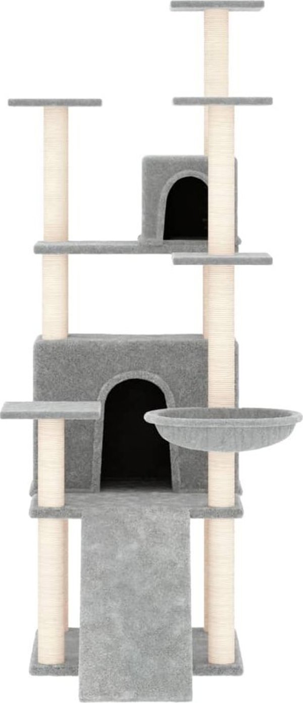 vidaXL Scratcher γάτας με σχιστόλιθους, ανοιχτό γκρι, 154 cm