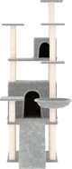 vidaXL Scratcher γάτας με σχιστόλιθους, ανοιχτό γκρι, 154 cm