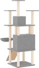 vidaXL Scratcher γάτας με σχιστόλιθους, ανοιχτό γκρι, 154 cm