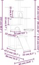 vidaXL Scratcher γάτας με σχιστόλιθους, ανοιχτό γκρι, 154 cm
