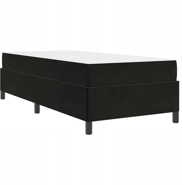 vidaXL Βάση Κρεβατιού με Στρώμα 90x190 cm, Υφασμάτινη, Μαύρο Χρώμα