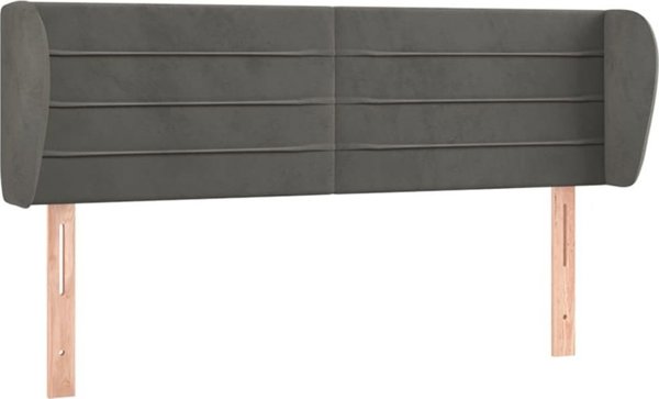 vidaXL Υποστήριγμα κεφαλής uszak σκούρο γκρι 147x23x78/88 cm βελούδο