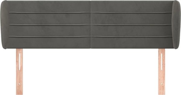 vidaXL Υποστήριγμα κεφαλής uszak σκούρο γκρι 147x23x78/88 cm βελούδο