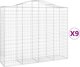 vidaXL Kosze gabionowe, 9 τεμ, 200x50x160/180 εκ, γαλβανισμένο σίδερο