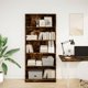vidaXL Ράφι, καπνιστός δρυς, 80x24x176 cm, ξυλοπολυμερές υλικό