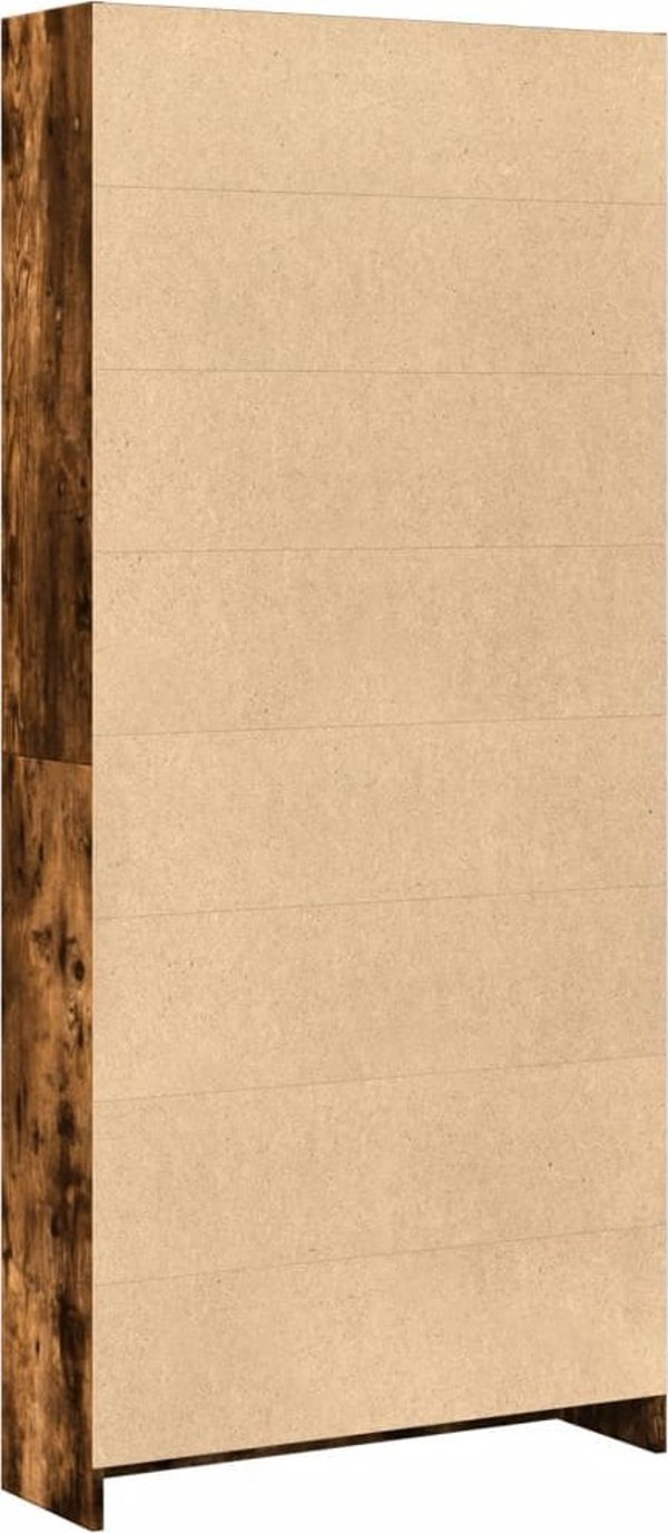 vidaXL Ράφι, καπνιστός δρυς, 80x24x176 cm, ξυλοπολυμερές υλικό