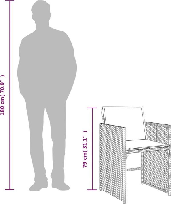 vidaXL 17-cz zestaw mebli ogrodowych z poduszkami, mieszany bez
