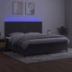 vidaXL Κοντινεντάλε κρεβάτι με στρώμα και LED, γκρι βελούδο 200x200 cm