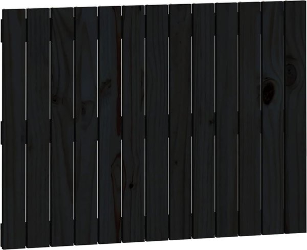 vidaXL Κεφαλάρι κρεβατιού, μαύρο, 82,5x3x60 cm, μασίφ πεύκο