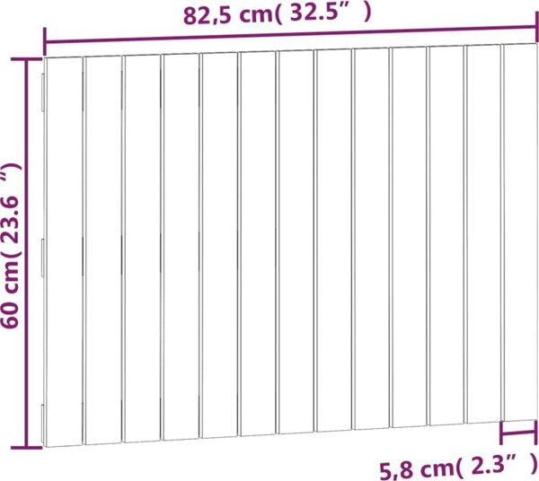 vidaXL Κεφαλάρι κρεβατιού, μαύρο, 82,5x3x60 cm, μασίφ πεύκο