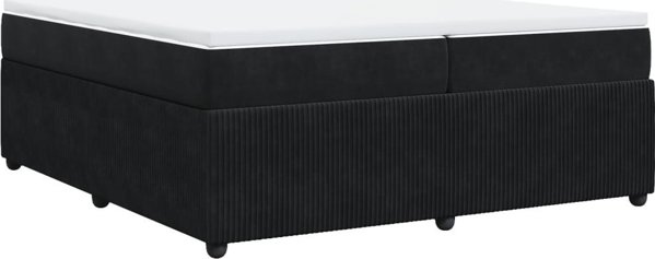 vidaXL Κρεβάτι Continental με στρώμα, μαύρο, βελούδο, 200x200 cm