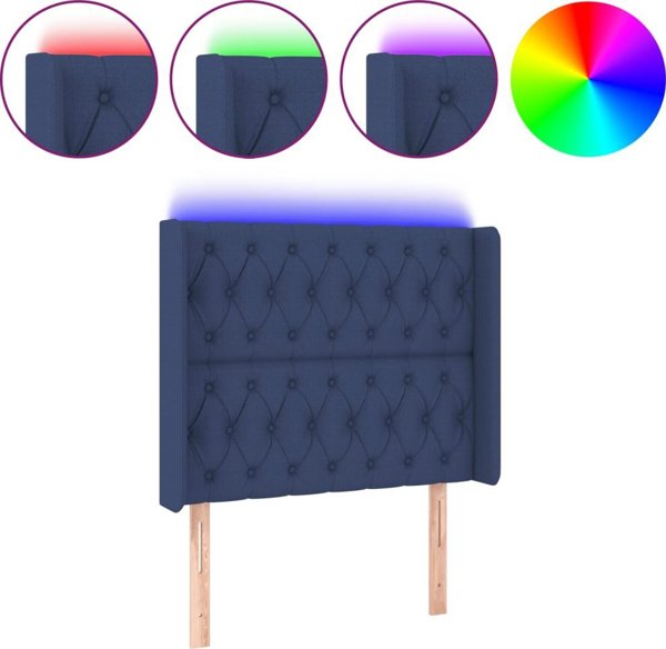 vidaXL Zaglowek do lozka me LED, mple, 93x16x118/128 cm, vethon