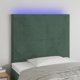 vidaXL Zaglowek do lozka z LED, ciemnozielony, 100x5x118/128 cm