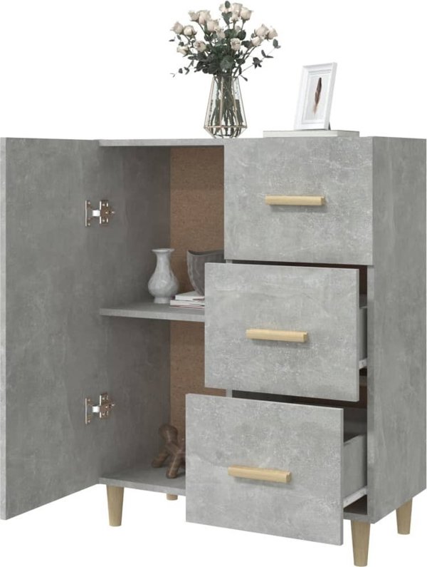 vidaXL Συσρταριέρα, γκρίζα σκουριά, 69,5x34x90 εκ, υλικό από ξύλο