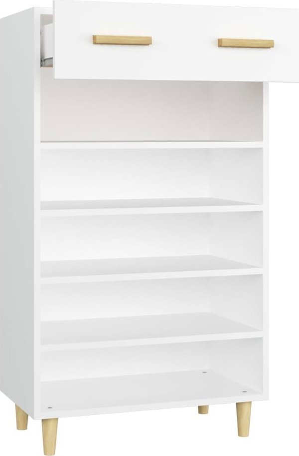 vidaXL Ντουλάπι παπουτσιών, λευκό, 60x35x105 cm, υλικό ξύλου