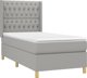 vidaXL Κρεβάτι Continental με στρώμα, ανοιχτό γκρι, 90x190cm, ύφασμα