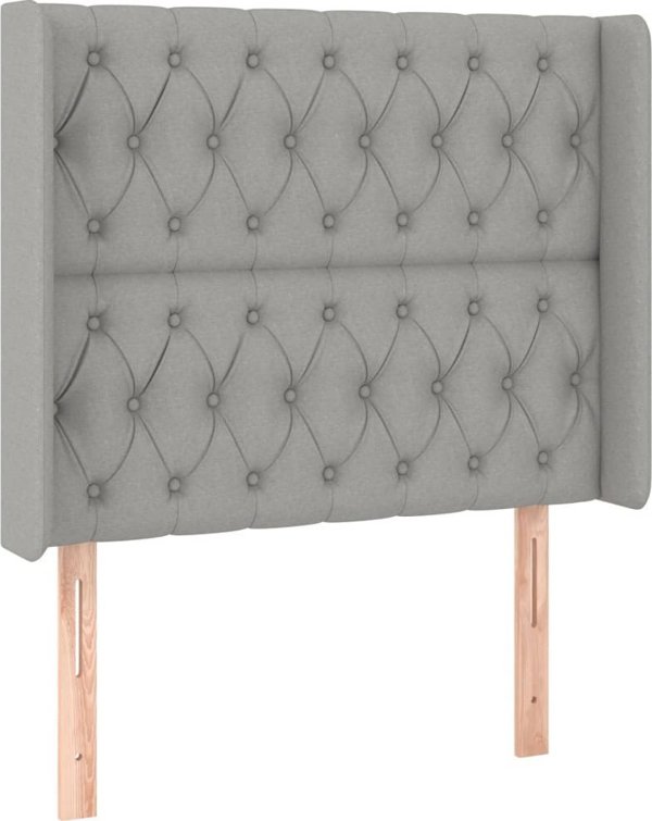 vidaXL Κρεβάτι Continental με στρώμα, ανοιχτό γκρι, 90x190cm, ύφασμα