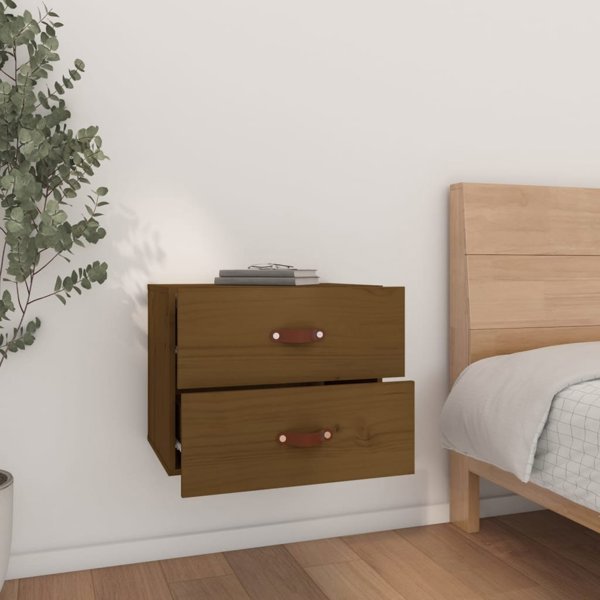 vidaXL Szafki nocne, κρεμαστές, σετ 2 τεμαχίων, 50x36x40 εκ, καφέ μέλι