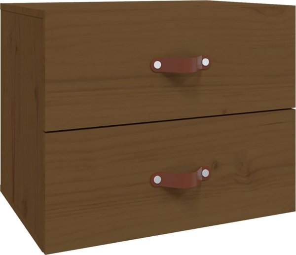 vidaXL Szafki nocne, κρεμαστές, σετ 2 τεμαχίων, 50x36x40 εκ, καφέ μέλι