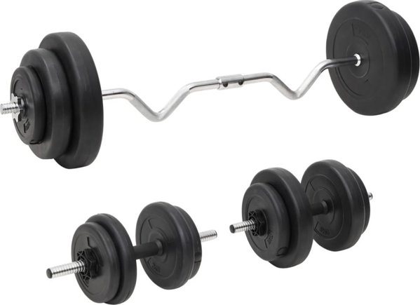 vidaXL Sztanga lamana i hantle z obciaznikami, 60 kg
